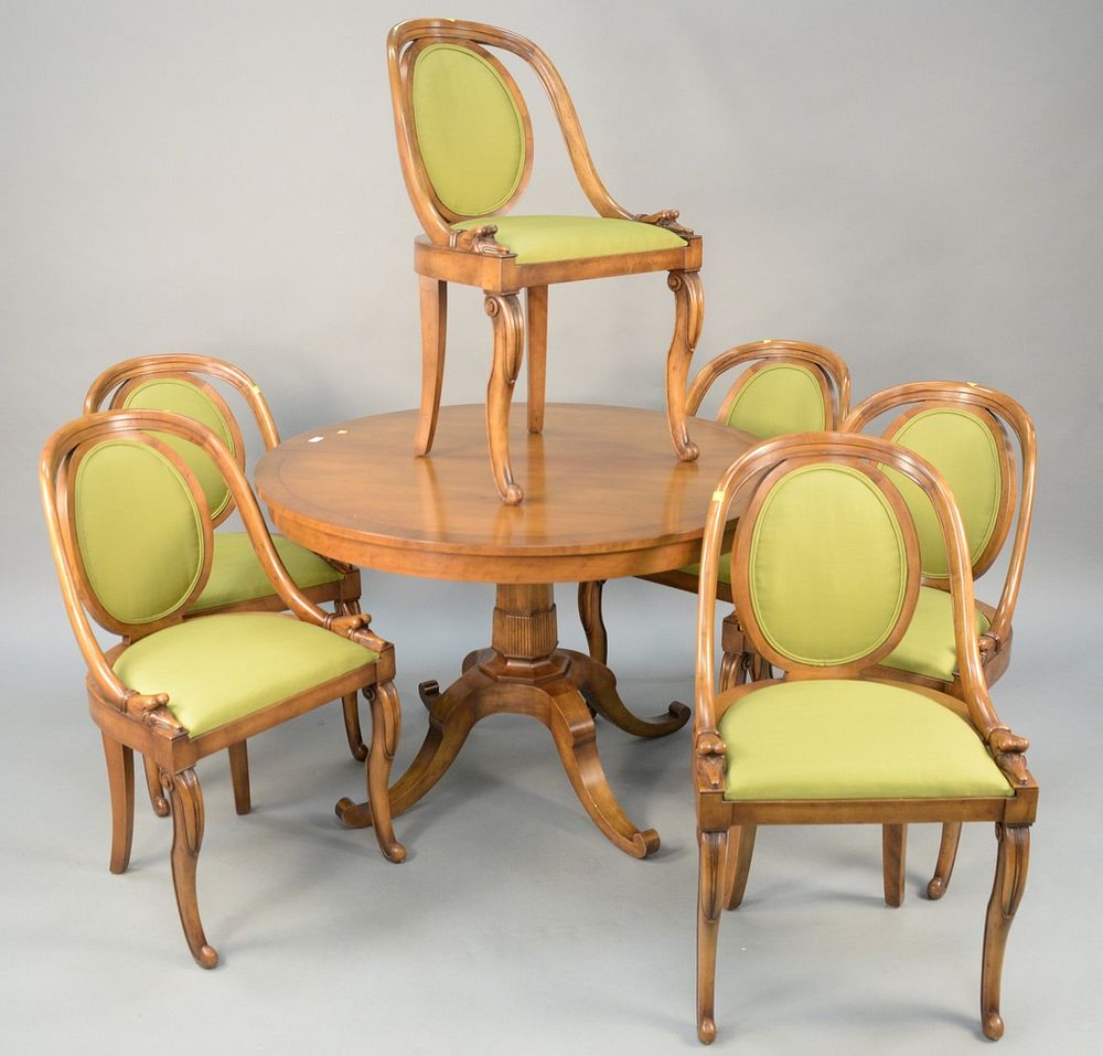 Appraisal: Six piece Baker dining set with round table and six