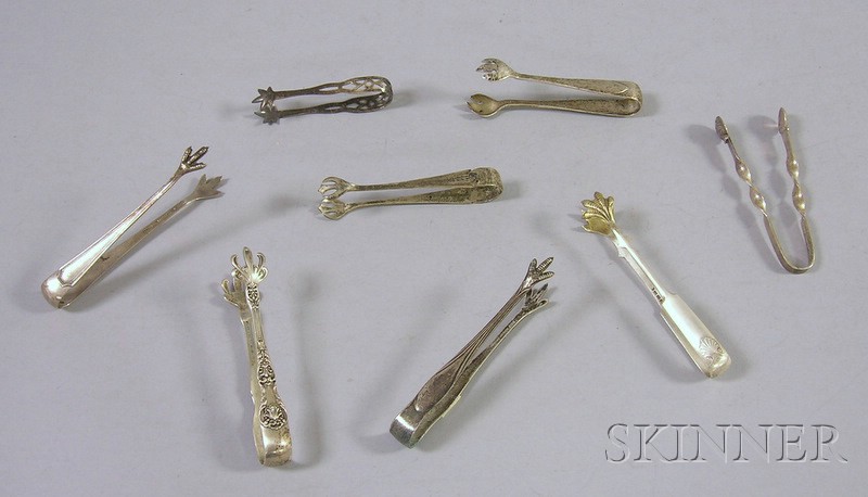 Appraisal: Eight Pairs of Sterling Silver Sugar Tongs