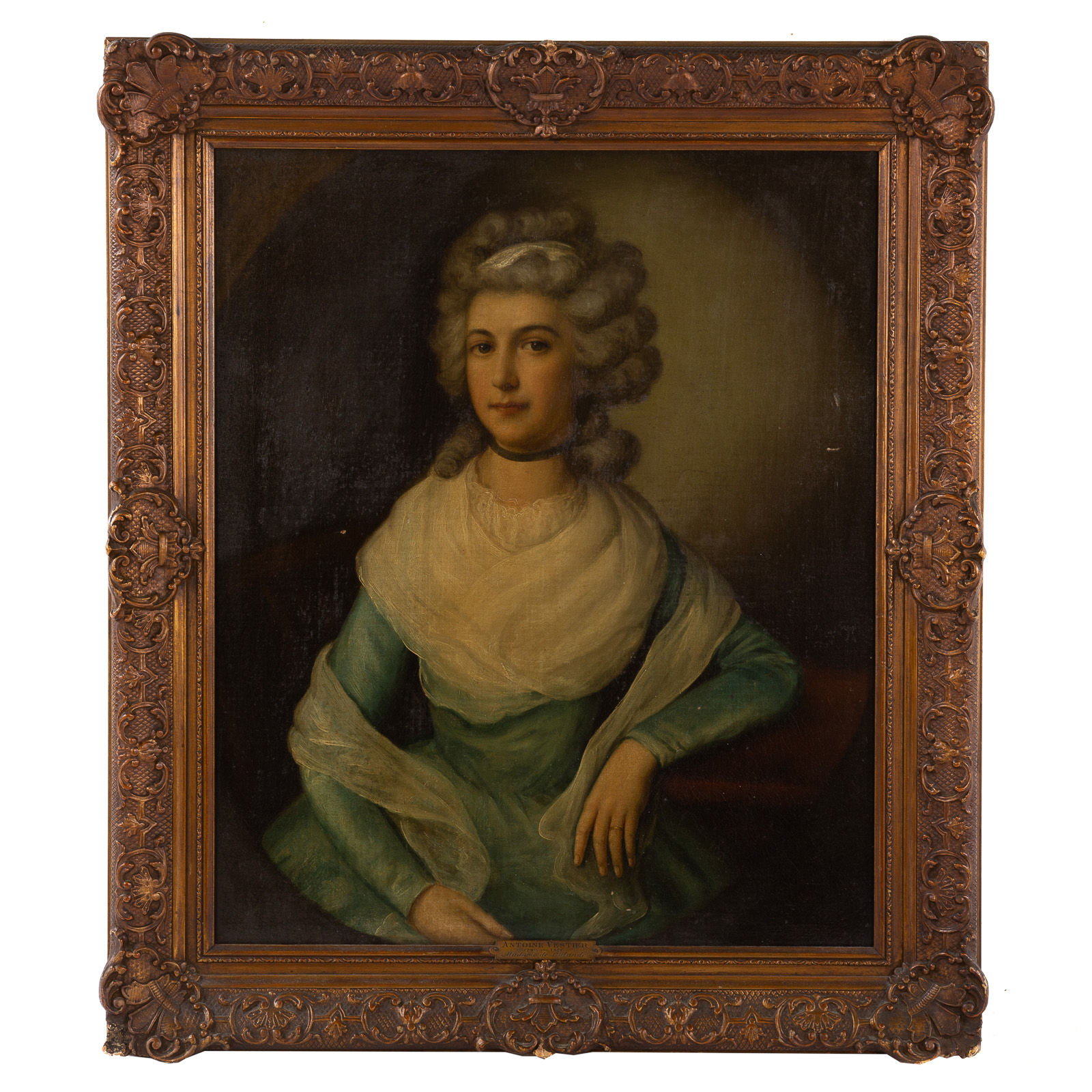 Appraisal: ATTRIBUTED TO ANTOINE VESTIER MADAME DE COLANDE OIL French -