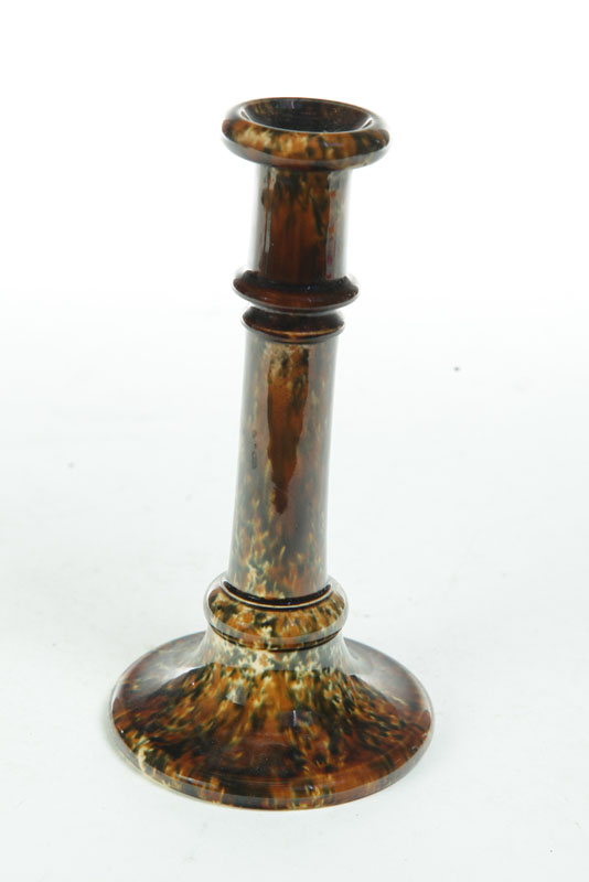 Appraisal: BENNINGTON CANDLESTICK Vermont mid th century Flint enamel with traces