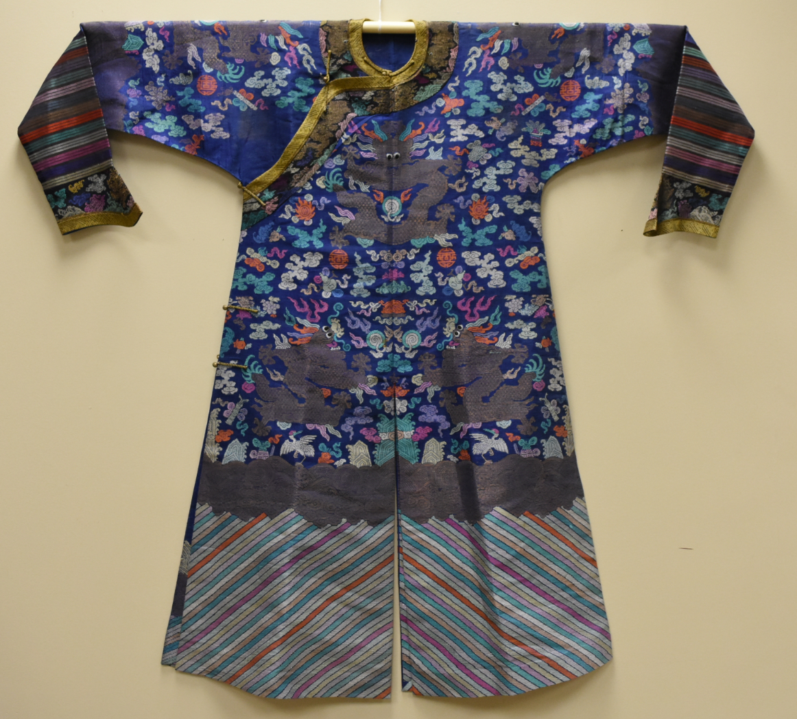 Appraisal: CHINESE IMPERIAL BLUE DRAGON ROBE W CLOUDS TH C A