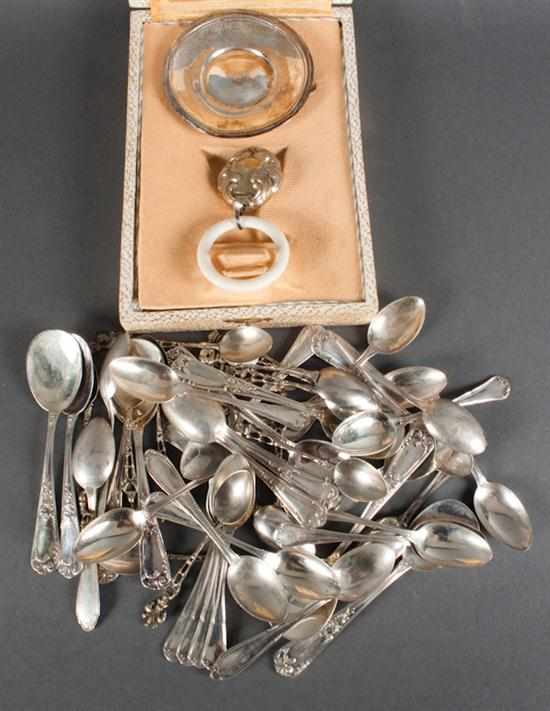 Appraisal: Assortment of Italian silver demitasse spoons together with other items