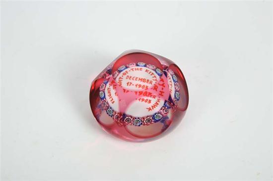 Appraisal: PAPERWEIGHT Flight-of-the Kitty-Hawk December - in the center with red