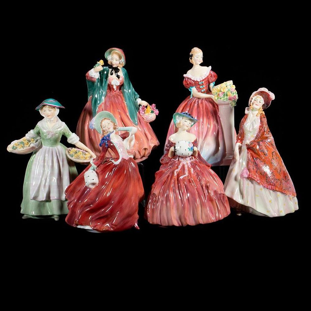 Appraisal: A grouping of six Royal Doulton figurines A grouping of