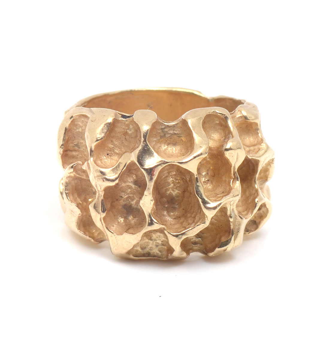 Appraisal: GRAM K SOLID NUGGET RING K yellow gold nugget ring