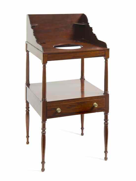 Appraisal: A George III Mahogany Washstand having a backsplash with two