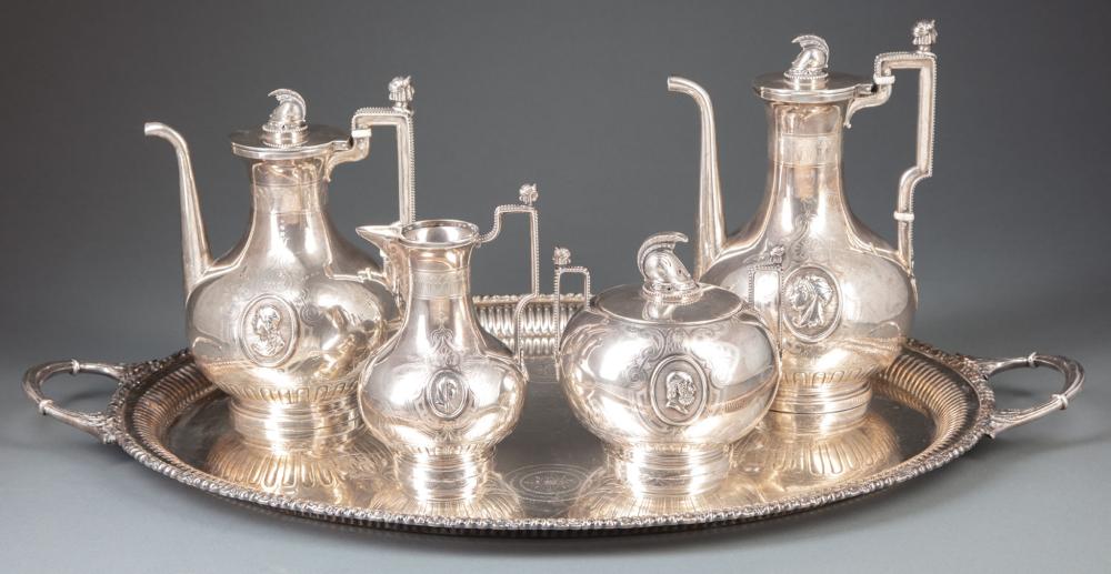 Appraisal: John R Wendt Medallion Sterling Silver Coffee and Tea Service