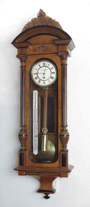 Appraisal: ANTON HAWELK SINGLE WEIGHT CALENDAR REGULATOR CLOCK Unique Vienna regulator