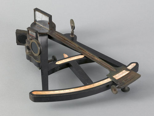 Appraisal: English brass ebony and ivory inlaid octant by Spencer Browning