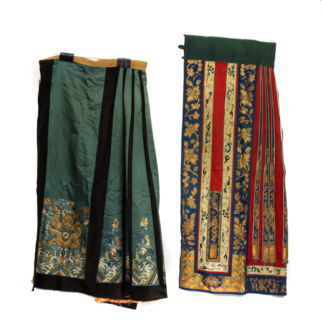 Appraisal: LOT OF CHINESE EMBROIDERED SKIRTS lot of Chinese embroidered skirts