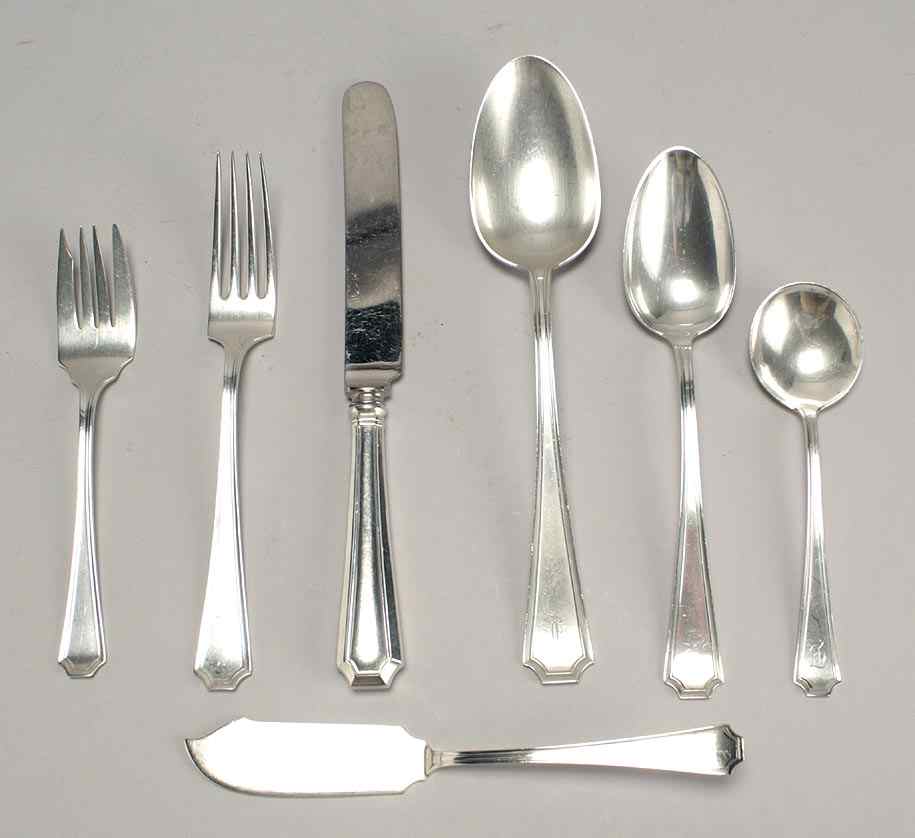 Appraisal: DURGIN STERLING SILVER PARTIAL FLATWARE SETIn the Fairfax'' pattern Consists