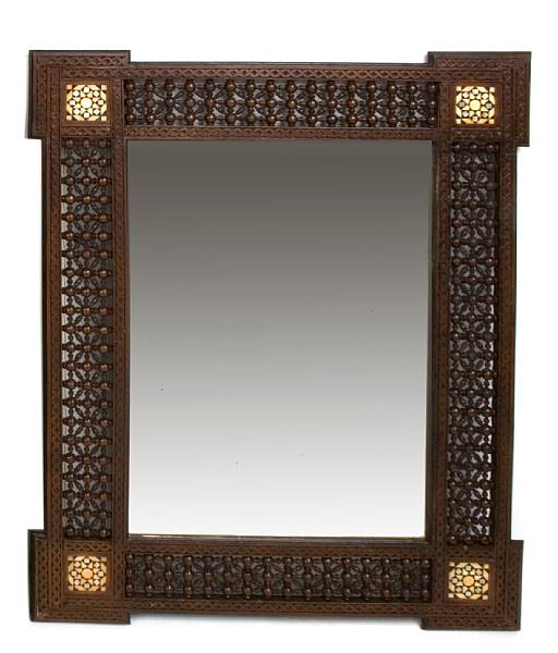 Appraisal: A pair of Moorish style inlaid mirrors height in width