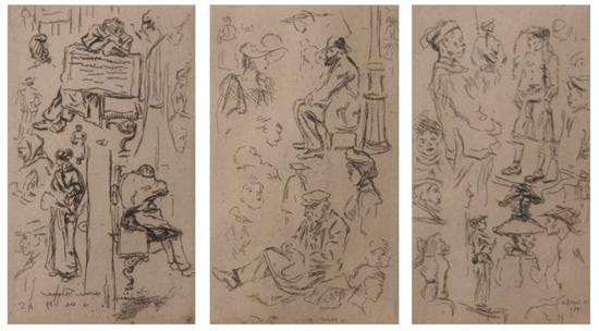 Appraisal: HENRY SOMME French - FIGURE STUDIES THREE WORKS etchings -