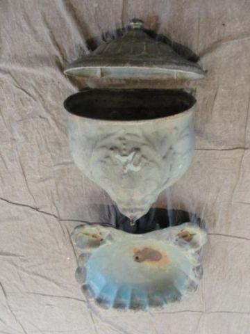 Appraisal: Metal Lidded Fountain with Patina Nice quality and age From