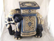 Appraisal: A Chinese elephant garden seat in deep blue the white