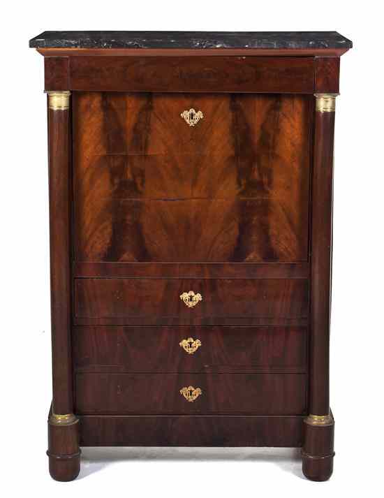 Appraisal: An Empire Mahogany Gilt Bronze Mounted Secretaire a Abattant the