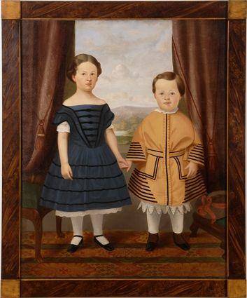 Appraisal: AMERICAN SCHOOL FULL-LENGTH PORTRAIT OF A BOY AND A GIRL