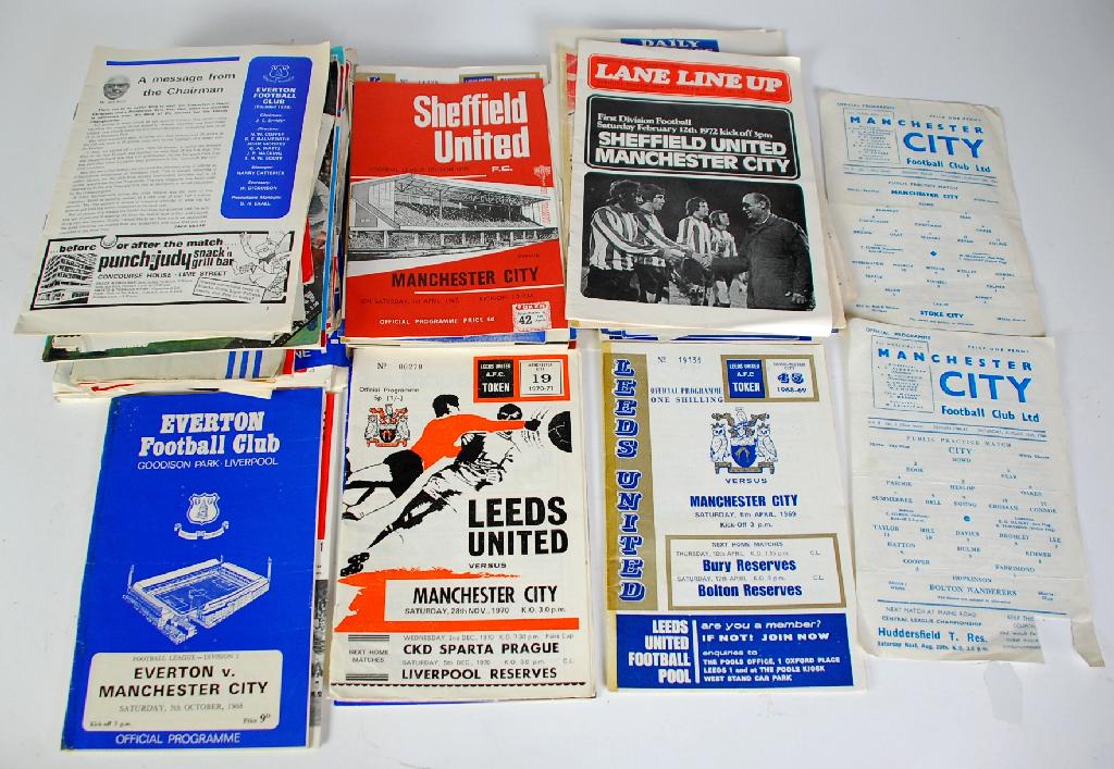 Appraisal: MANCHESTER CITY AWAY PROGRAMMES mainly s public practice matches City