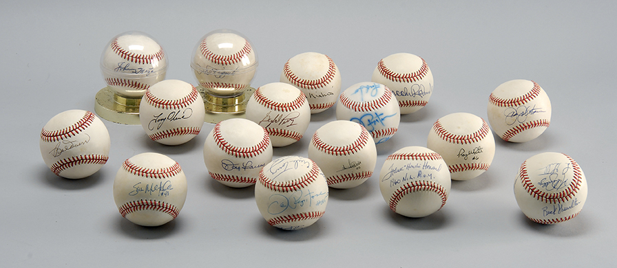 Appraisal: FOURTEEN AUTOGRAPHED BASEBALLS All signatures acquired at card shows All