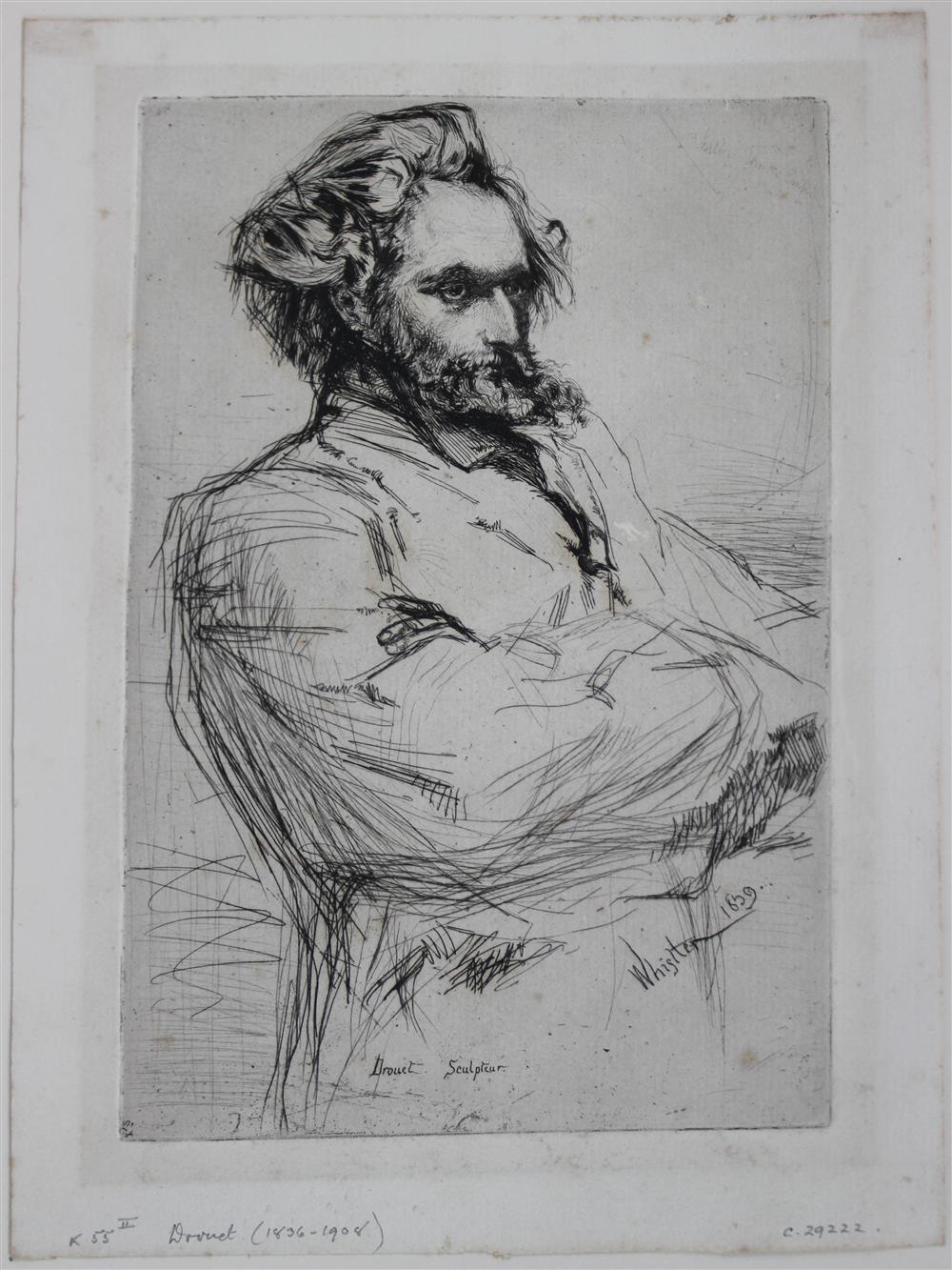 Appraisal: JAMES ABBOTT MCNEILL WHISTLER AMERICAN - DROUET SCULPTEUR Etching and