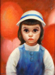 Appraisal: Painting by Margaret Keane Margaret Keane American b Sunday Afternoon