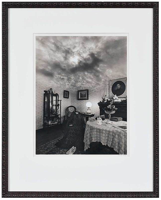 Appraisal: Jerry Uelsmann American b Untitled Room with Clouds initialed and