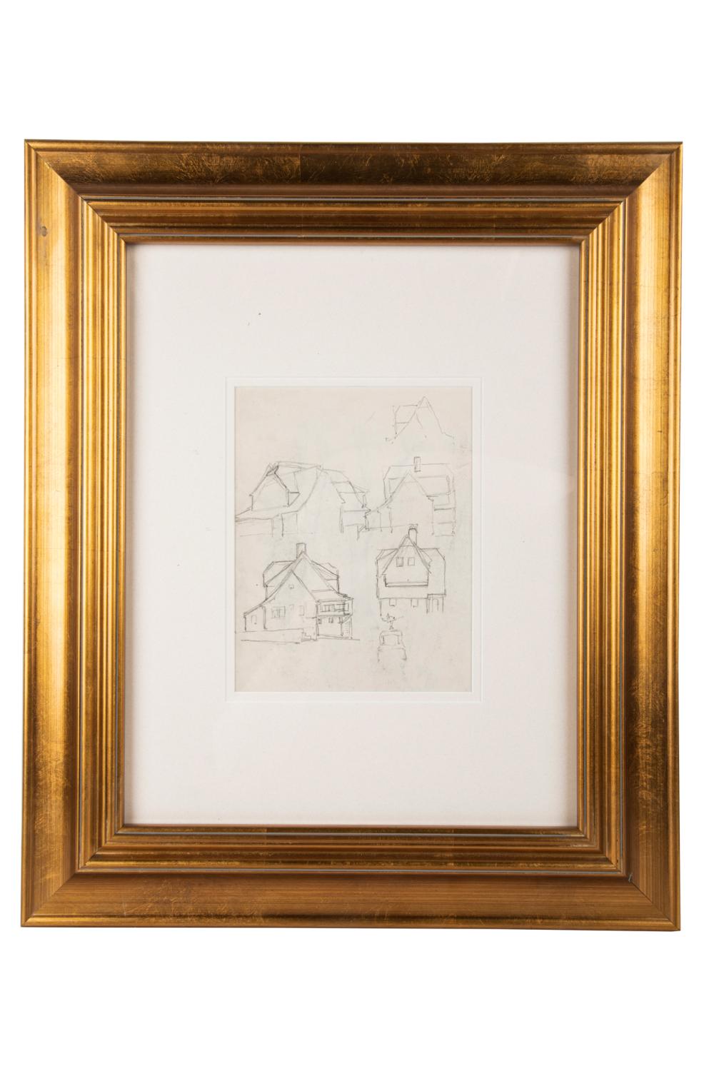 Appraisal: EDGAR PAYNE - SKETCHES FOR THE DREAM HOUSE pencil sketch