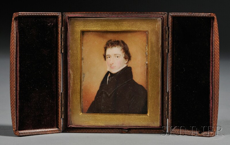 Appraisal: Portrait Miniature of a Young Gentleman Anglo American School signed