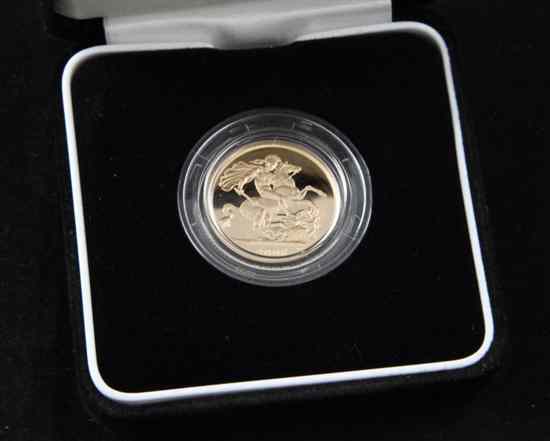 Appraisal: A United Kingdom gold proof sovereign cased No with certificate