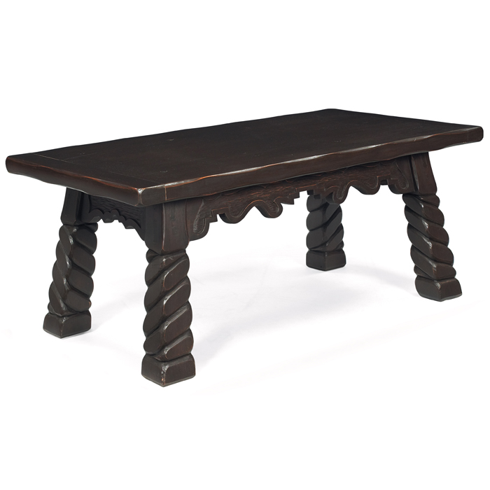 Appraisal: Elidio Gonzales coffee table c rectangular top on a deeply