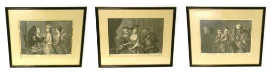 Appraisal: Three English prints framed and matted under glass two engraved