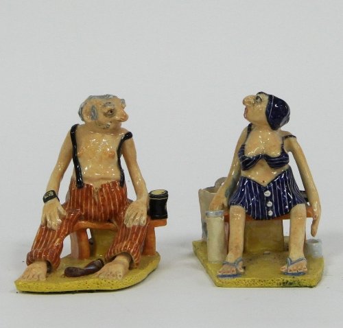 Appraisal: Ginny Ivanovich Darby and Joan a pair of pottery figures