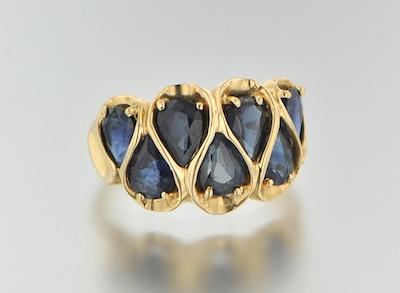 Appraisal: A Ladies' Sapphire Ring k yellow gold ring set across