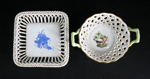 Appraisal: A Herend pierced basket with a tray