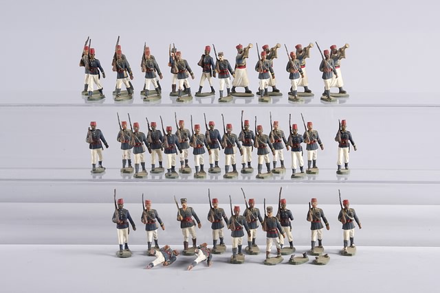 Appraisal: Lot of well painted plastic figures representing French Turcos marching