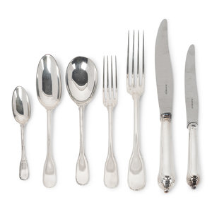 Appraisal: A Puiforcat Silver Part Flatware Service in the Noailles Pattern