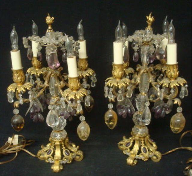 Appraisal: Pair of Dore Bronze Arm Girondelles Magnificent quality with glass