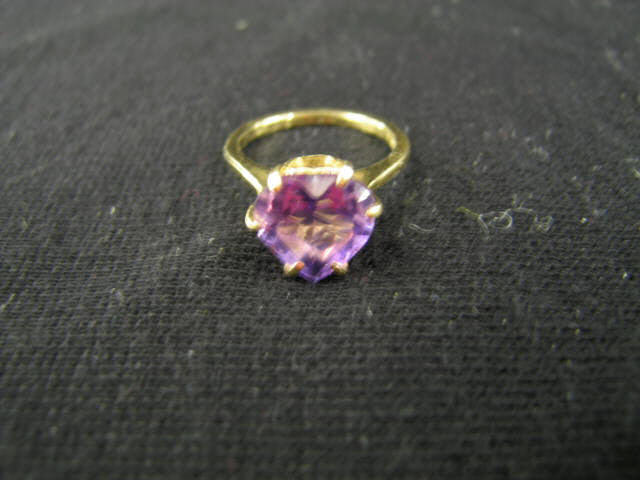 Appraisal: Amethyst Ring heart shape gem in k yellow gold