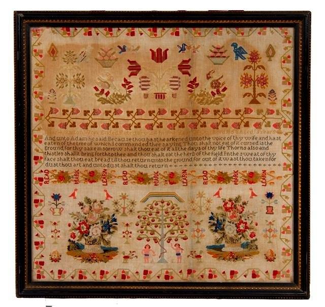 Appraisal: A Victorian sampler dated by Marie Burton aged years x