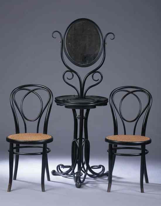 Appraisal: SUITE OF AUSTRIAN EBONIZED BENTWOOD FURNITURE late th century with