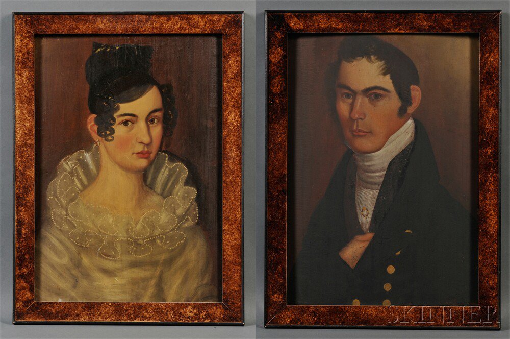 Appraisal: Thomas Ware American - Pair of Portraits of Mr and