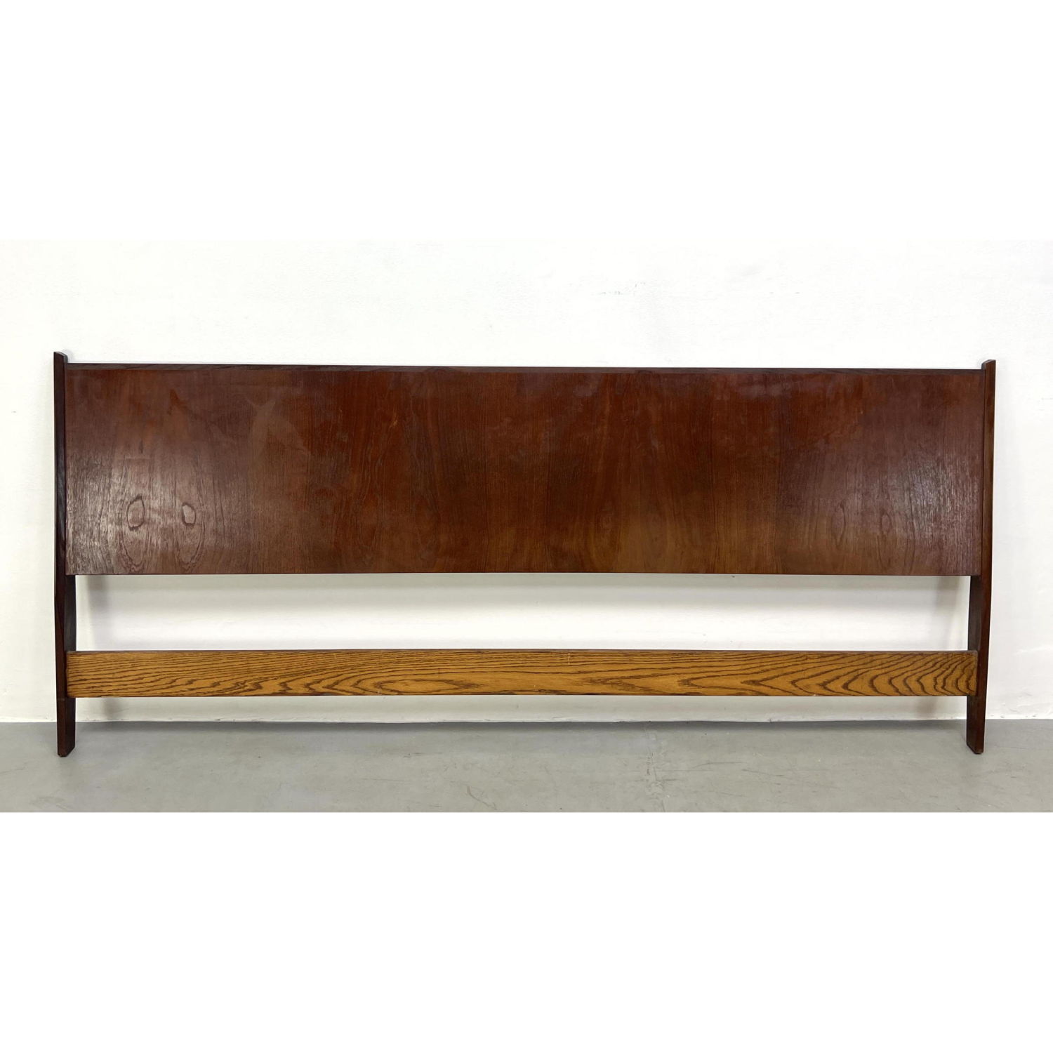 Appraisal: Danish Modern Teak King Size Headboard Two tone with nice