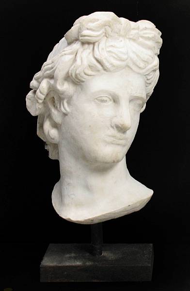 Appraisal: A Carrara marble head of a Roman height in width