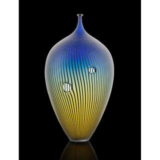 Appraisal: LINO TAGLIAPIETRA Glass vessel LINO TAGLIAPIETRA b Vessel with punctures