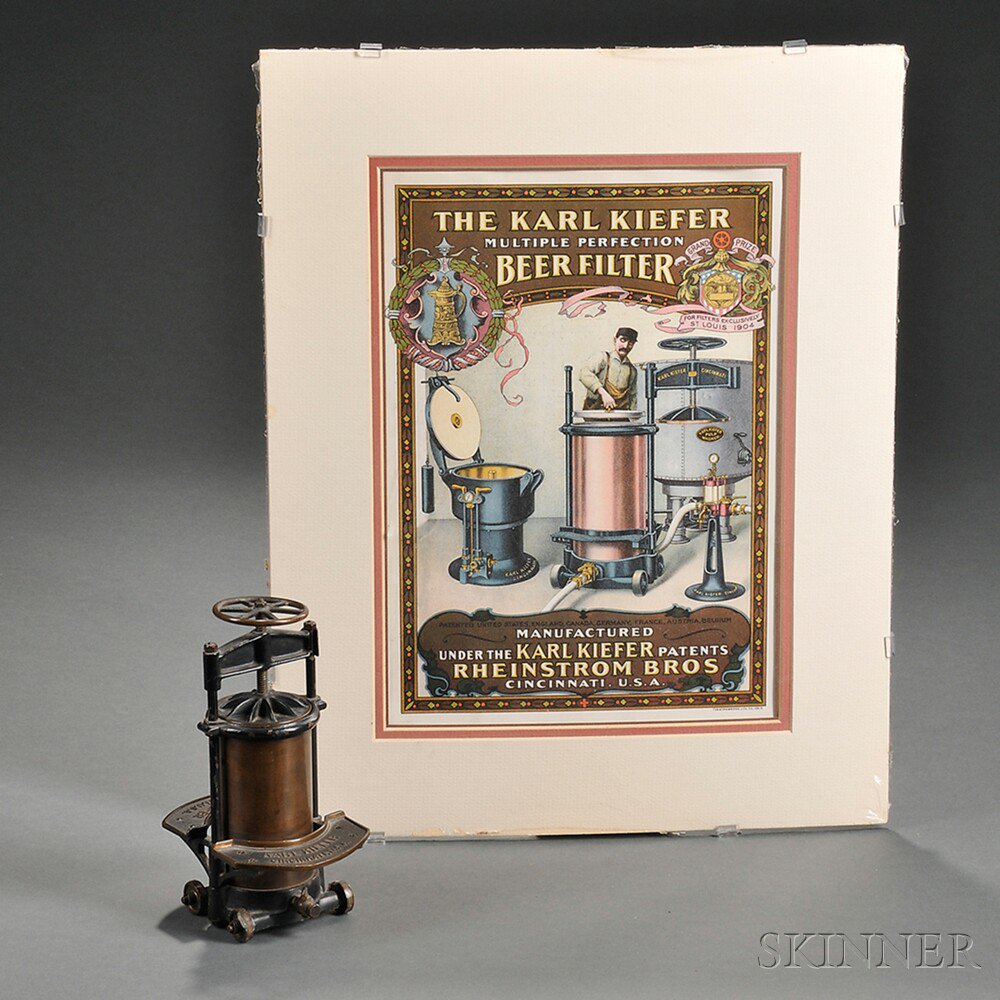 Appraisal: Salesman's Sample Karl Kiefer Beer Filter and Advertising Chromolithograph Cincinnati