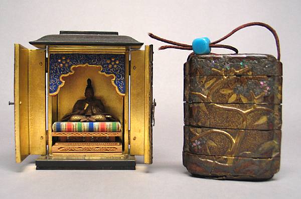 Appraisal: A small portable Shinto shrine Edo Period The rectangular black