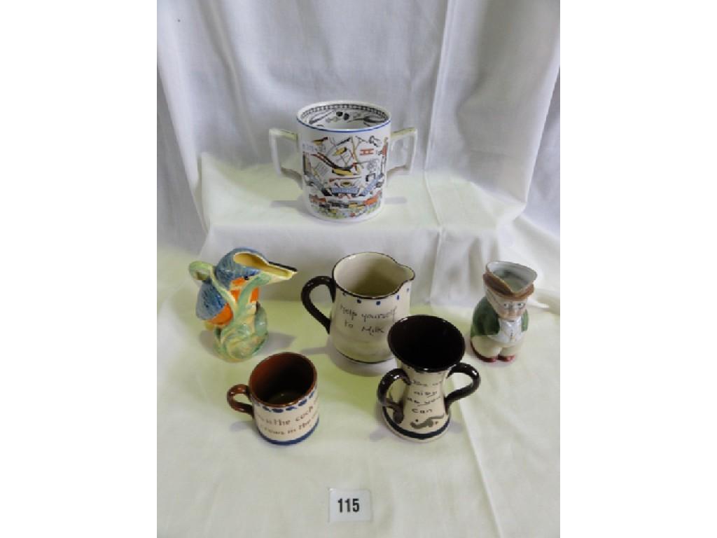 Appraisal: A small collection of Torquay wares including a jug with