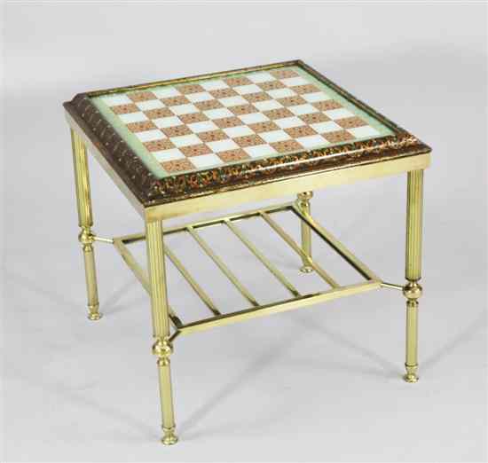 Appraisal: Samuel Tearne A Victorian glass and lacquered wood chess board