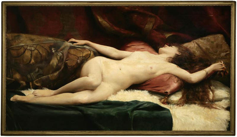 Appraisal: Pre-Raphaelite th c French reclining nude Pre-Raphaelite th c French