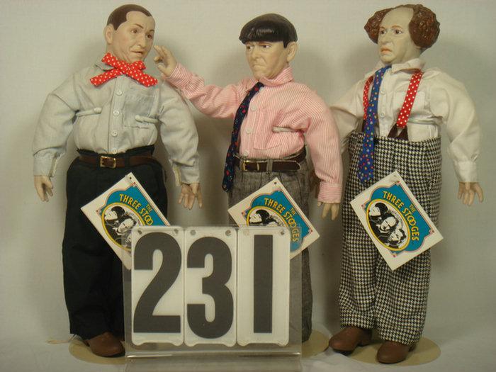 Appraisal: Presents The Three Stooges Dolls Made by presents vinyl and